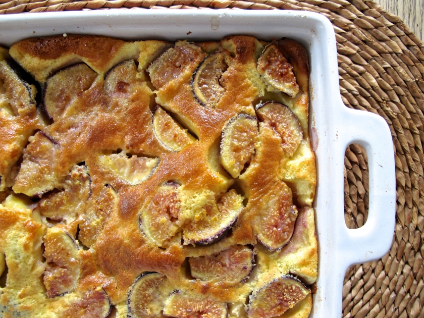 Fresh Fig Clafoutis out of the oven